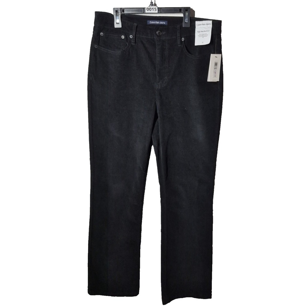 Calvin‎ Klein Jeans Womens Black 32 Corduroy High Rise Boot Cut NEW